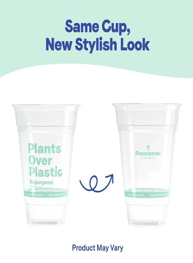 Repurpose Compostables Repurpose 100% Compostable Plant-Based Clear Cold Cups, 16oz, 50 Count, BPA Free, No PFAS Added, FDA Non-Toxic, Certified BioBased - Image 4
